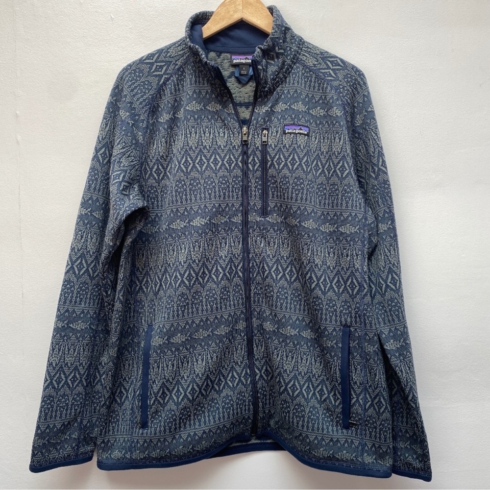 Patagonia Better Sweater Fleece Jacket Navy Blue Full Zip Recycled Mater…